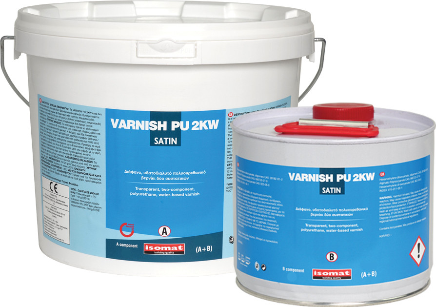 Лак поліуретановий захисний на водній основі VARNISH-PU 2KW (уп. 5 кг) матовий сатин