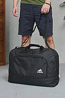 Сумка дорожня Adidas спортивна чорна чоловіча жіноча тренувальна | Сумка дорожня Адідас велика з логотипом