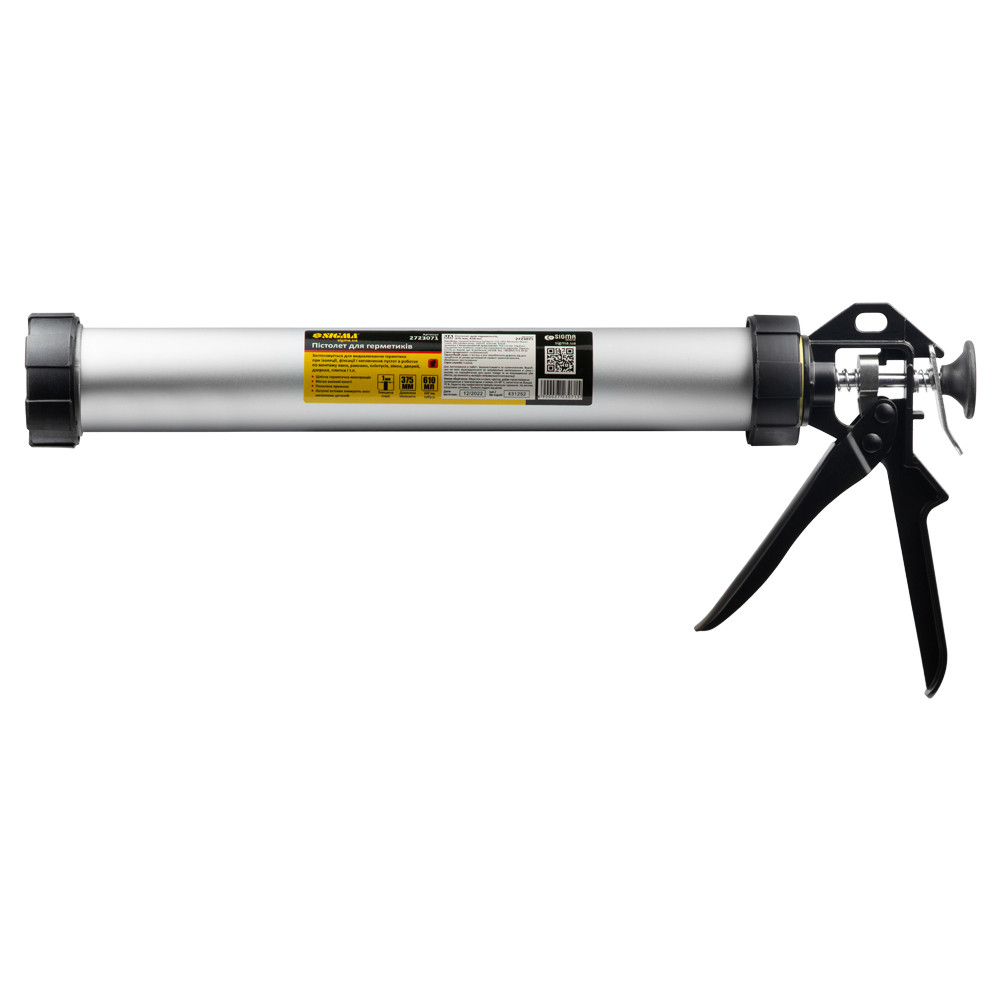Пістолет для герметиків 375 мм 610 мл (алюмінієва туба) SIGMA (2723071), фото 1