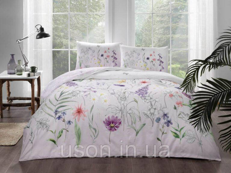 Комплект постільної білизни полуторний розмір TAC ранфорс Adriel, фото 1