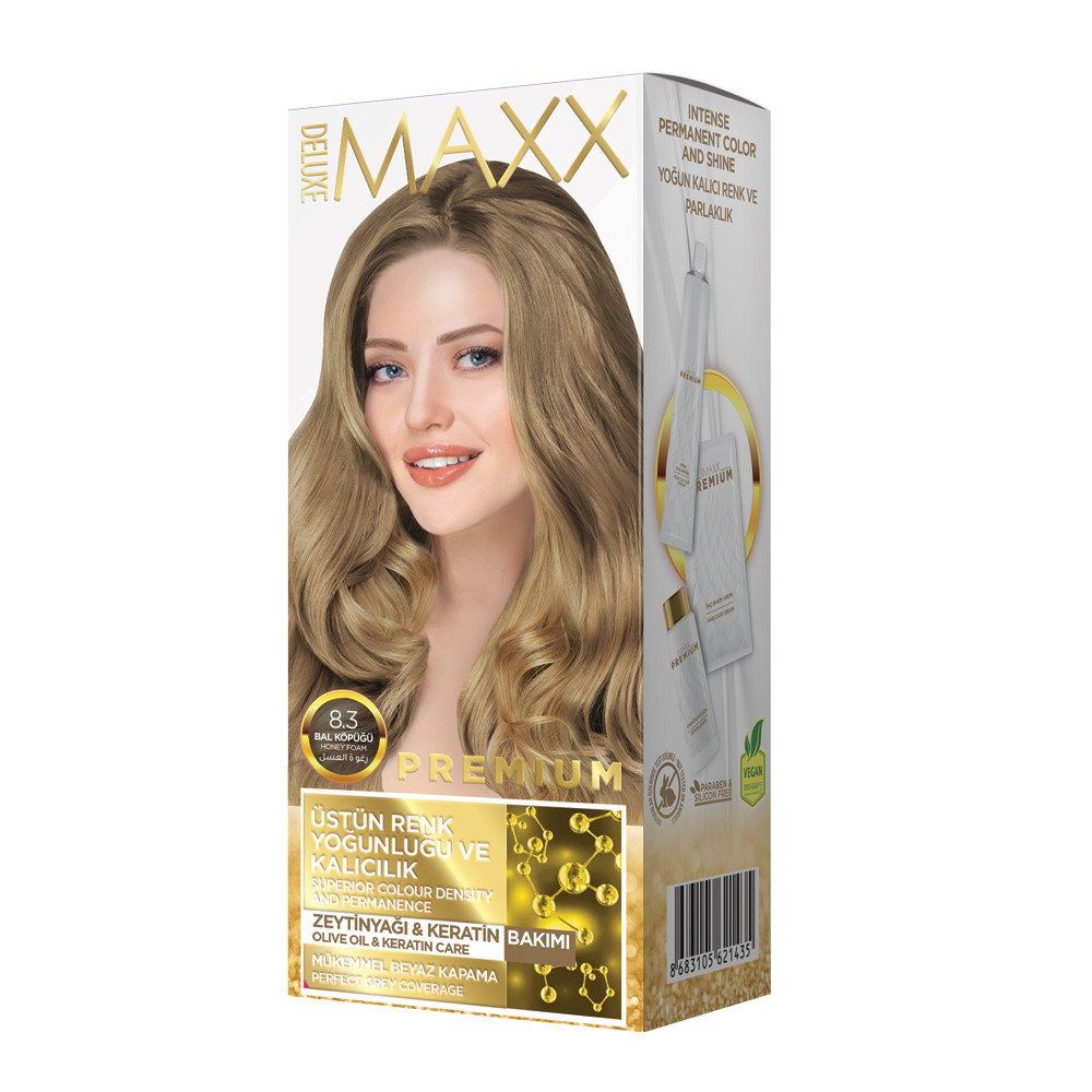 Фарба для волосся MAXX Deluxe 8.3 Медова піна, 50 мл+50 мл+10 мл