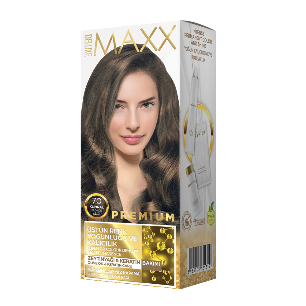 Фарба для волосся MAXX Deluxe 7.0 Натуральний русий, 50 мл+50 мл+10 мл