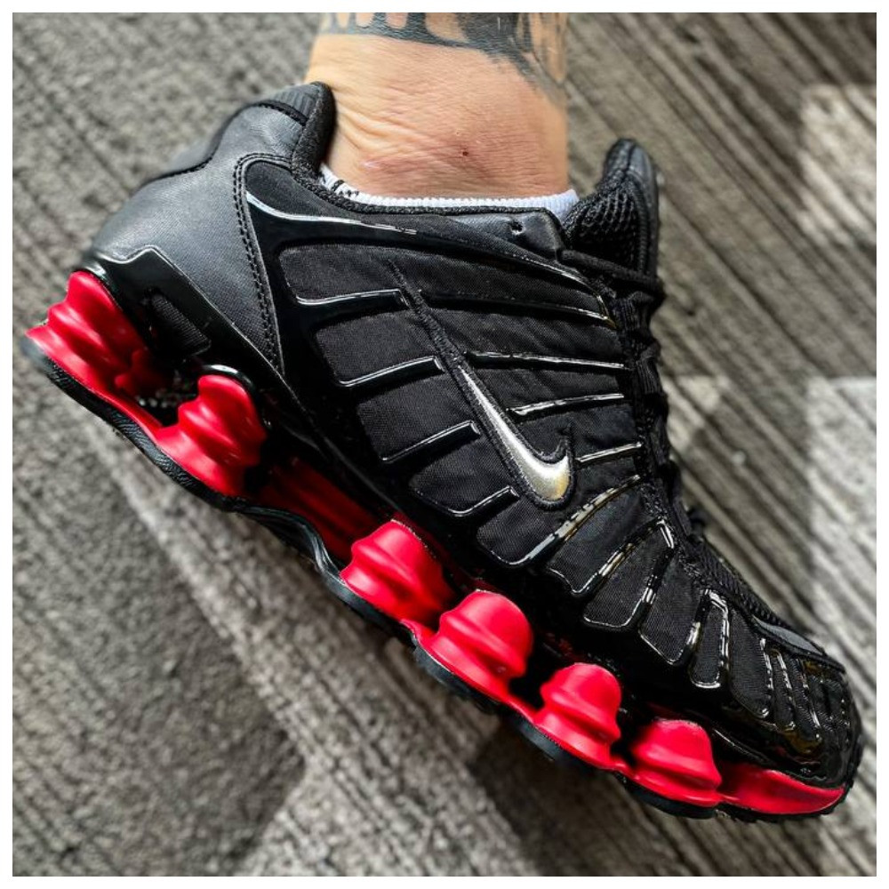 Мужские кроссовки Nike Shox TL Black Red, черные кроссовки найк шокс тл - фото 1 - id-p1932237288