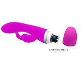 Вібратор Pretty Love Freda для жінок з кроликом для стимуляції клітора 20 режимів силіконовий 18 см, фото 4