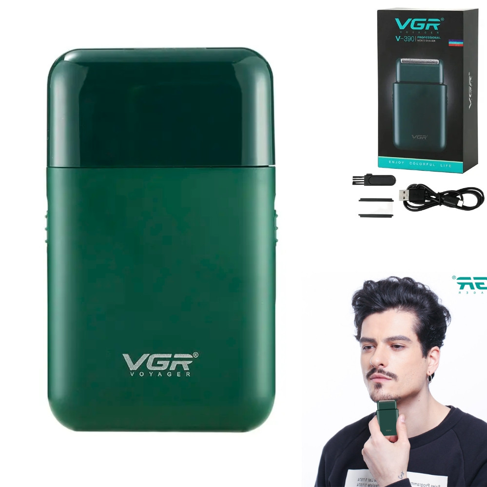 Акумуляторна міні електробритва для обличчя VGR V390 портативна з висувним триммером