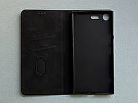 Sony Xperia XZ Premium чехол-книжка чёрный высококачественная искусственная кожа, слоты для кредитных карт
