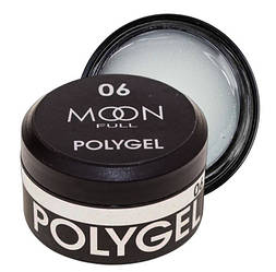 Полігель MOON FULL PolyGel №06, 15 мл, білий з блискітками