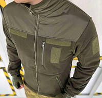 Тактическая флиска олива ЗСУ теплая армейская флисовая кофта военная флиска олива НГУ флисовка хаки