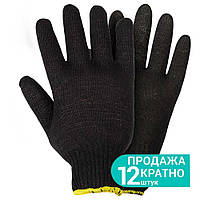 Перчатки трикотажные без точечного ПВХ покрытия р10 Лайт (черные) GRAD (9441785)