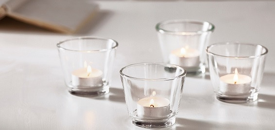 Набір свічників скляних 6 см 4 шт. для чайної свічки