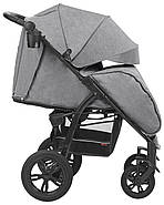 Всесезонний прогулянковий візок Baby Tilly Omega T-1611 Light Grey з великими гелевими колесами, фото 3