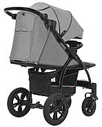 Всесезонний прогулянковий візок Baby Tilly Omega T-1611 Light Grey з великими гелевими колесами, фото 4