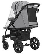 Всесезонний прогулянковий візок Baby Tilly Omega T-1611 Light Grey з великими гелевими колесами, фото 5