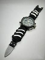 Часы Адидас ADIDAS из паракорда с застежкой-нож цвет плетение размер под заказ + брелок в подарок
