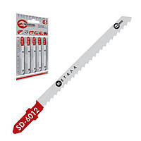 Набір полотен 5 од. для лобзика. Робоча довжина 75 мм, шаг зуба 3,0 мм, для роботи з кольоровим металом та