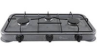 Плита газовая настольная Domotec MS-6603 на 3 конфорки, черная - Вища Якість та Гарантія!