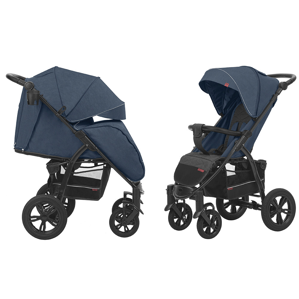 Всесезонний прогулянковий візок Baby Tilly Omega T-1611 Blue з великими гелевими колесами
