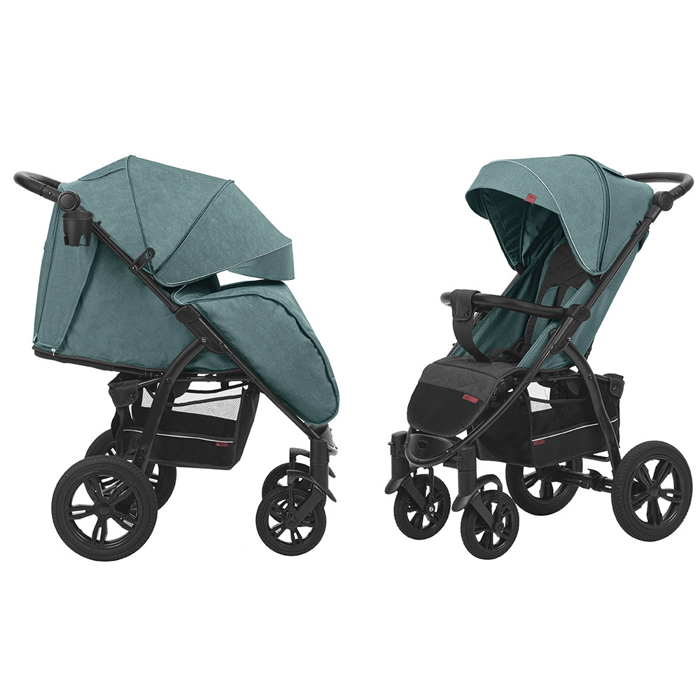Всесезонний прогулянковий візок Baby Tilly Omega T-1611 Green з великими гелевими колесами