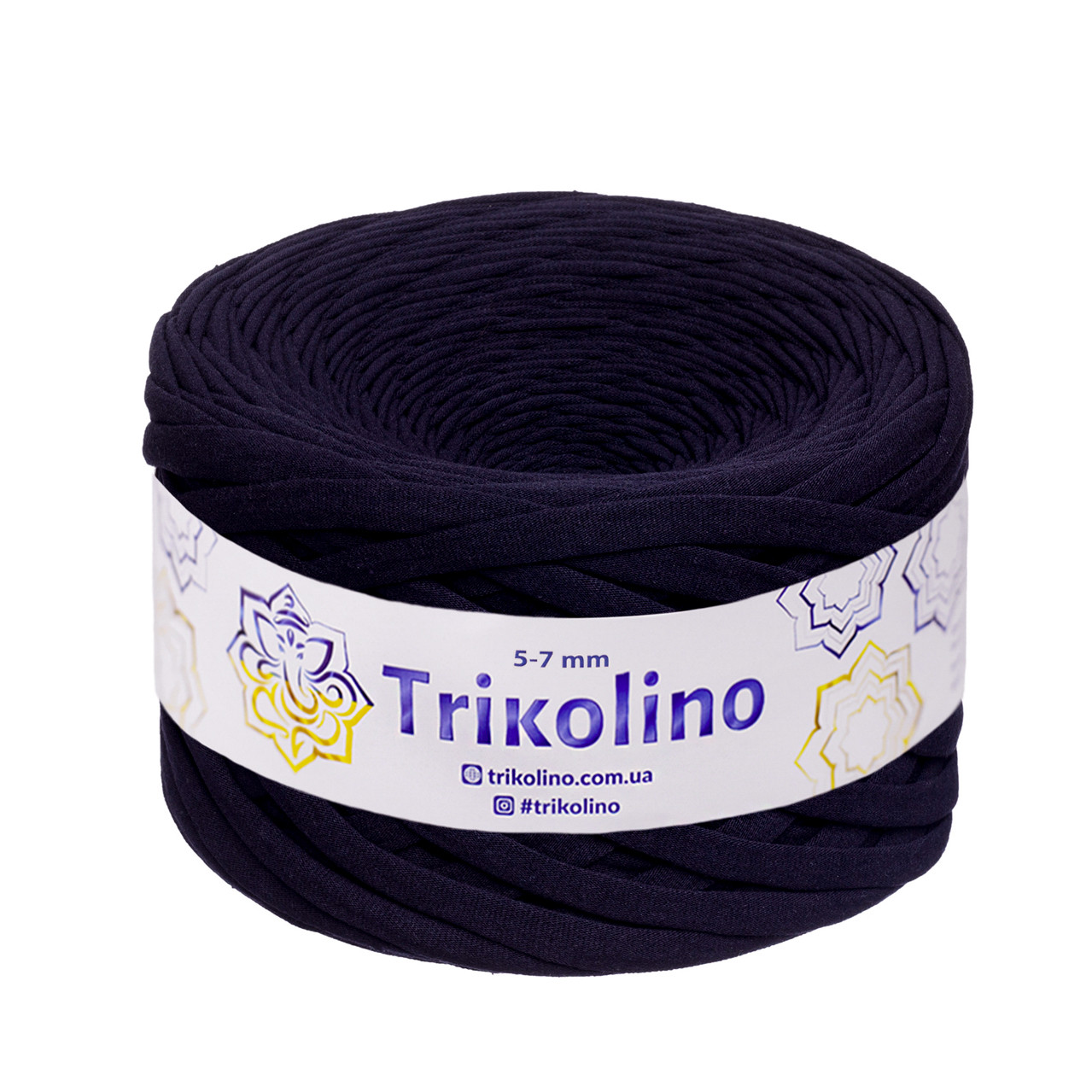 Трикотажна пряжа Trikolino, 5-7 мм., 100 м., Темний Баклажан, нитки для в'язання