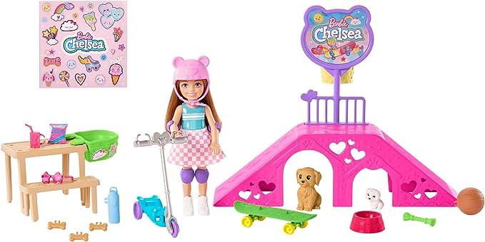 УЦІНКА (Прим'ята коробка) Ігровий набір з Лялькою Barbie Chelsea Doll & Skate Park Playset HJY35, фото 1