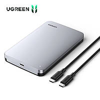 Корпус для жёсткого диска UGREEN Type-C to 2.5" Inch SATA Hard Drive Enclosure + кабель (серый)