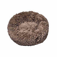 Лежак плюшевий для тварини PONCHIK , круглий (коричневий) 80 см, 25кг L