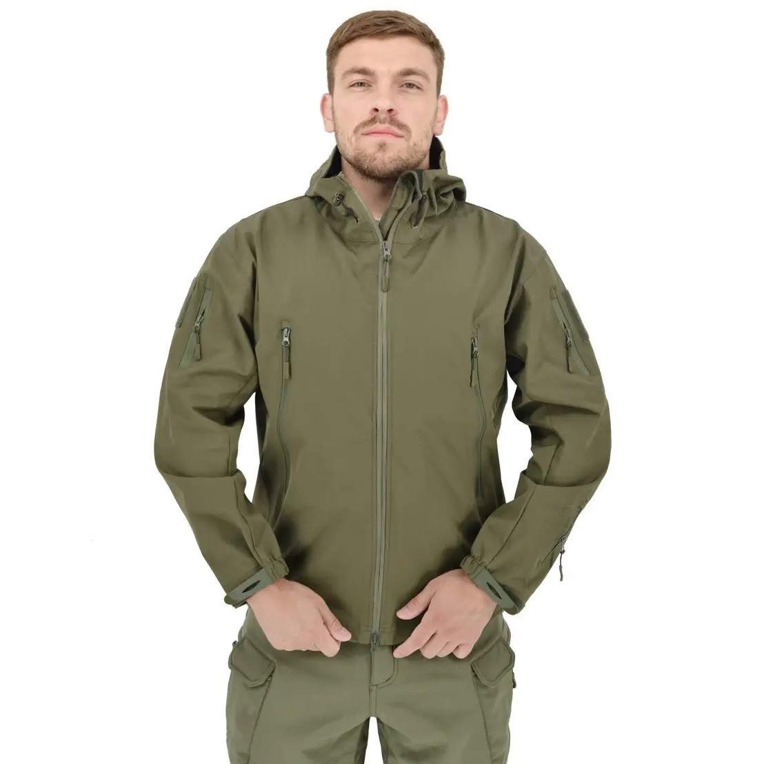 Чоловіча куртка тактична Warrior Wear JA-24 з капюшоном Оливка M (3_03702)