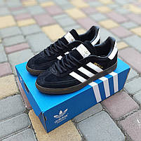 Чоловічі кеди замшеві весна літо чорний з білим Adidas Spezial. Замшеві кросівки підліткові Адідас Спеціал, фото 3