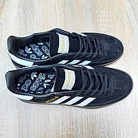 Чоловічі кеди замшеві весна літо чорний з білим Adidas Spezial. Замшеві кросівки підліткові Адідас Спеціал, фото 4