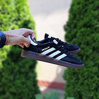 Чоловічі кеди замшеві весна літо чорний з білим Adidas Spezial. Замшеві кросівки підліткові Адідас Спеціал, фото 5