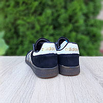 Чоловічі кеди замшеві весна літо чорний з білим Adidas Spezial. Замшеві кросівки підліткові Адідас Спеціал, фото 11