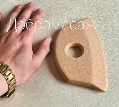 Дерев'яний скребок гуаша великий, фото 1