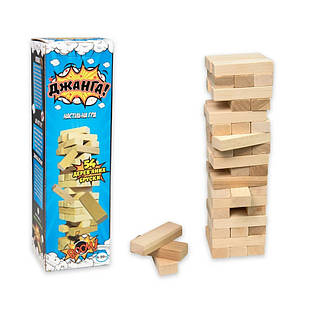 Розважальна гра "Джанга" Strateg 30770, 54 бруски, дерев'яна, українською мовою, Time Toys