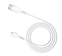 Кабель HOCO microUSB USB 2.4 A 1m White (X37)