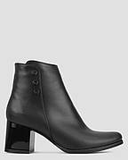 Ботильйони високі жіночі демісезонні чорні натуральна шкіра ALROMARO — розмір 36 (23,5 см)