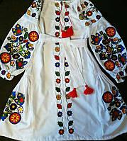 Детское Белое вышитое платье вышиванка для девочки с длинным рукавом, Украинское платье на девочку - фото 2 - id-p1932356292