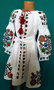 Детское Белое вышитое платье вышиванка для девочки с длинным рукавом, Украинское платье на девочку - фото 3 - id-p1932356294
