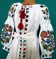 Детское Белое вышитое платье вышиванка для девочки с длинным рукавом, Украинское платье на девочку
