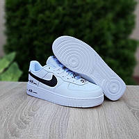 Nike Air Force 1 Double Air Кроссовки мужские весна осень белые с черным Обувь Найк Аир Форс 1 подростковая