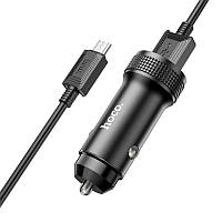 Адаптер автомобильный Hoco Micro USB Cable Level single port Car charger Z49A | 1USB, 18W, 3A, QC3.0 black