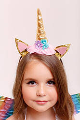 Обідок єдинорога дитячий, золотий