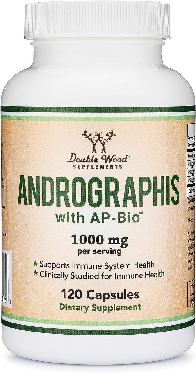 Андрографіс Double Wood Supplements Andrographis 1000 mg 120 capsules, фото 1