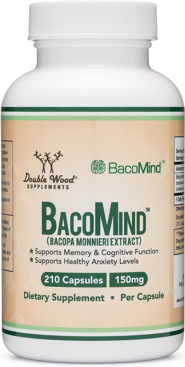 Екстракт бакопи Double Wood Supplements Bacomind Bacopa Extract 210 capsules, фото 1