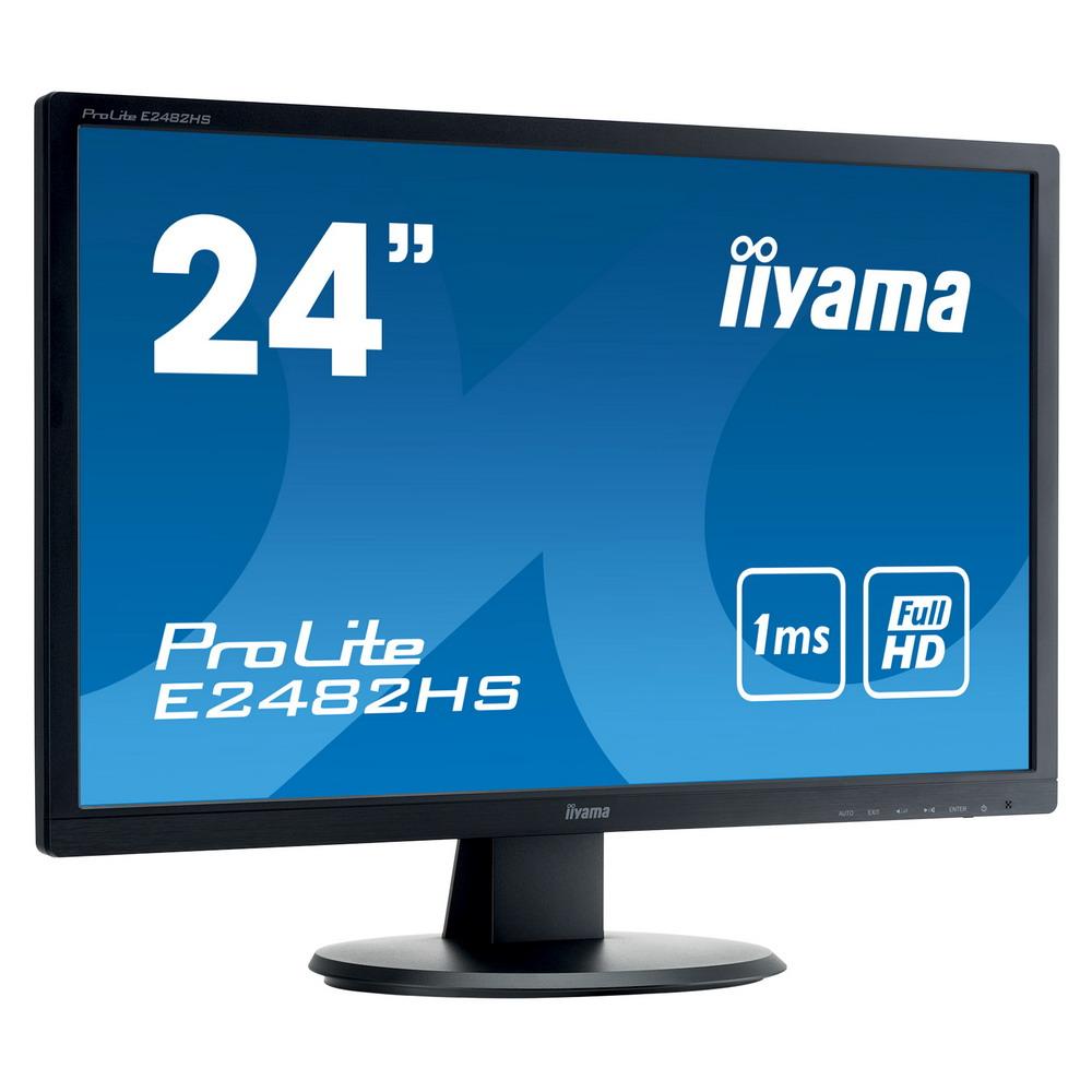 Монітор 24" FullHD 1920*1080 TN Iiyama E2482HS LED VGA DVI HDMI MM чорний бв з кабелями A-
