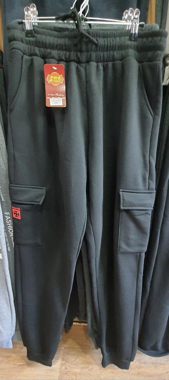 Чоловічі спортивні штани з накладною кишенею під манжет на флісі норма