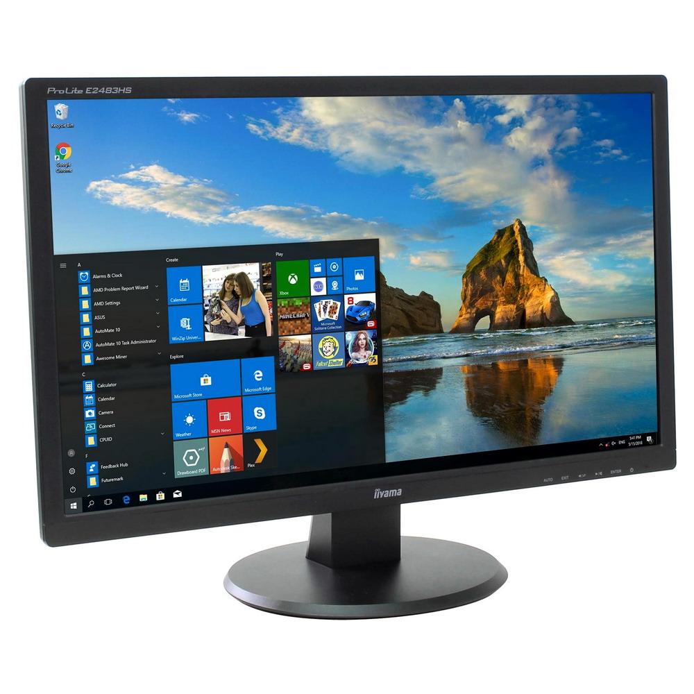 Монітор 24" FullHD 1920*1080 TN Iiyama E2483HS LED VGA DVI HDMI MM чорний бв з кабелями
