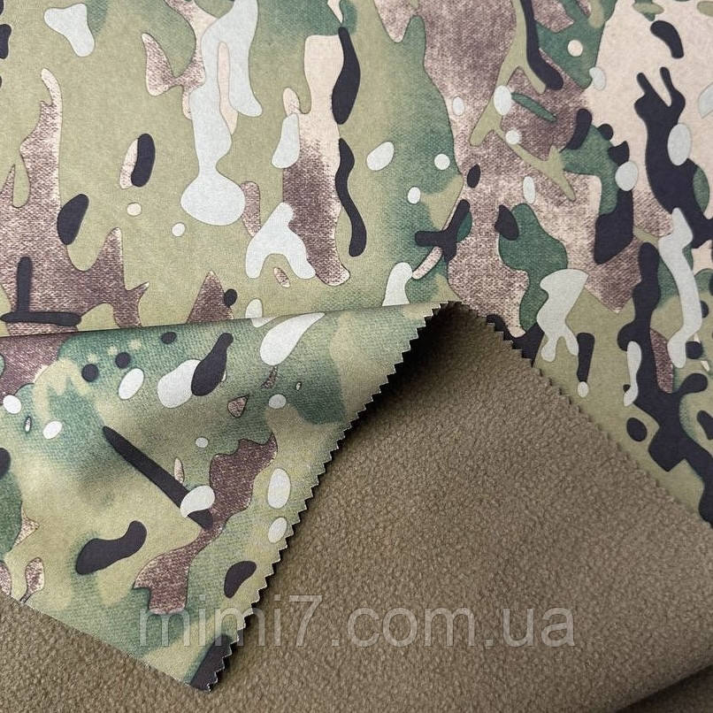 Ткань Софтшелл (SoftShell) Мультикам 320 г/м² водоотталкивающая для курток и спецодежды, фото 1