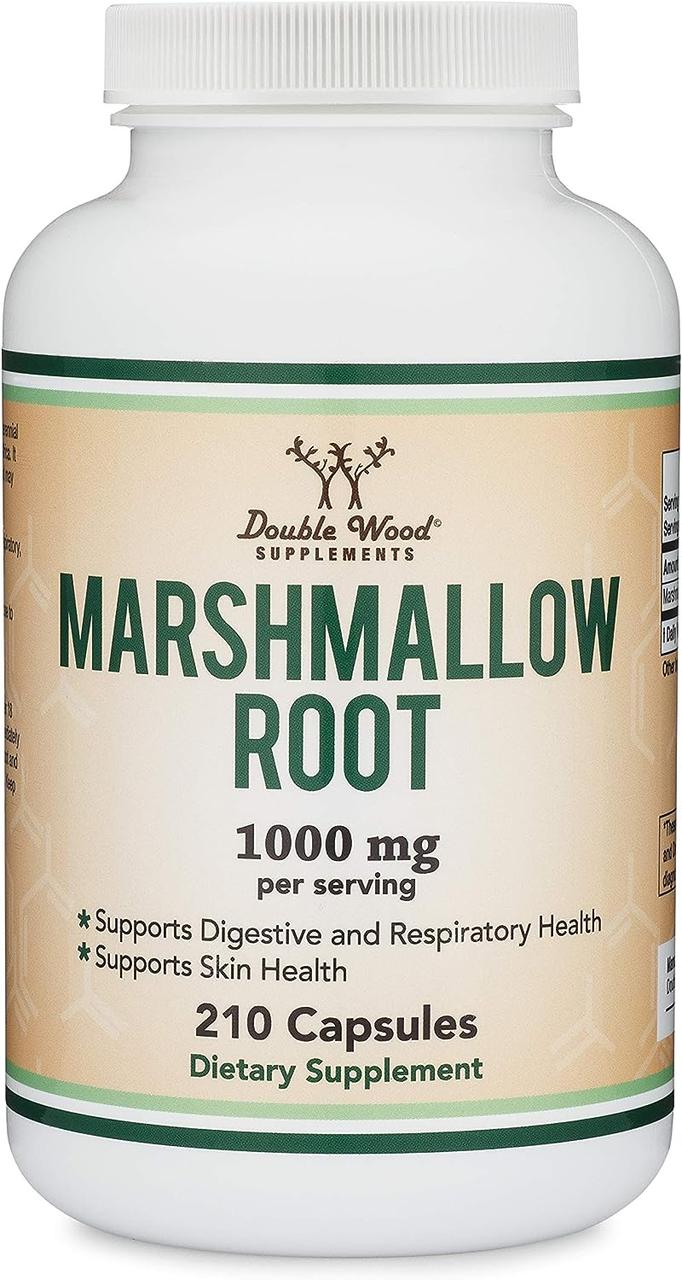 Корінь алтея Double Wood Supplements Marshmallow Root 1000 mg 210 capsules, фото 1