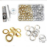 Набір для установки люверсів 20 мм 3 інструмента + 50 люверсів срібло