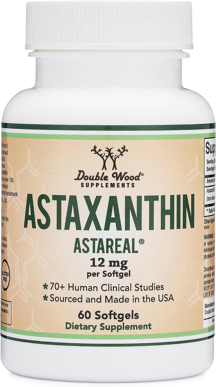 Аксантін Double Wood Supplements Astaxanthin 12 mg 60 softgels, фото 1